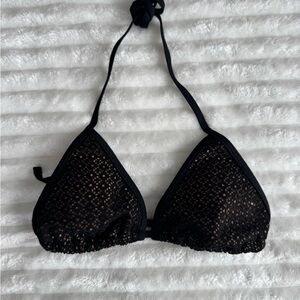 Black + Tan Cutout Bikini Top